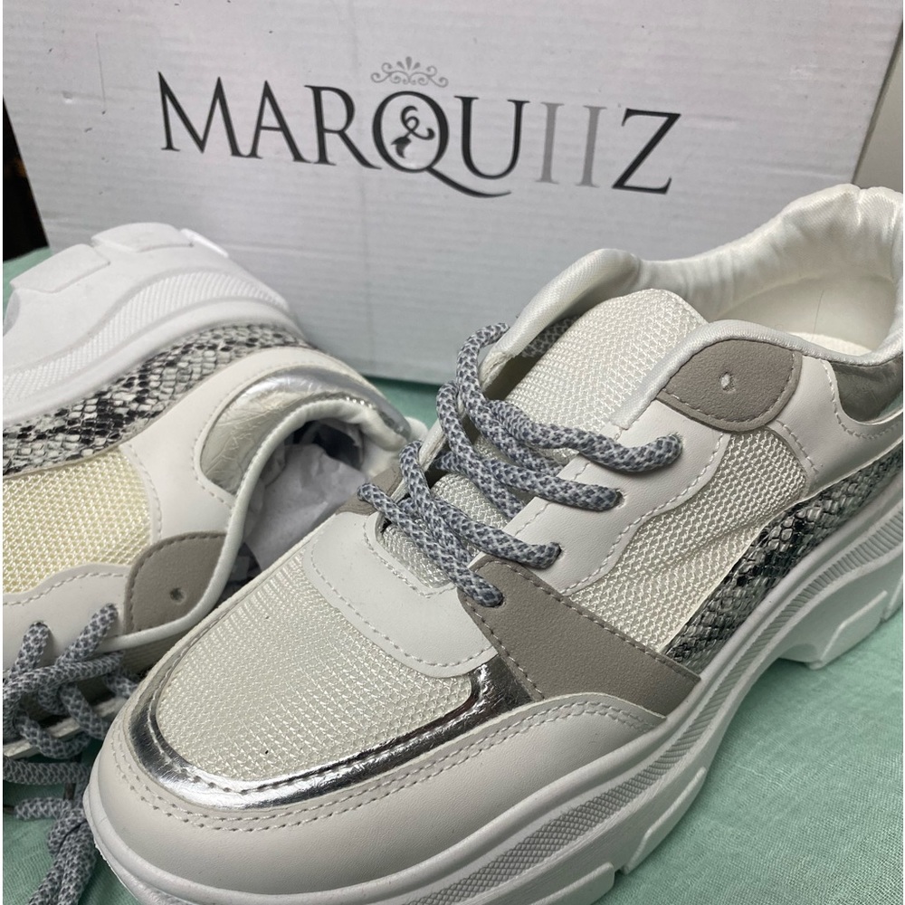 NWOT Marquiiz white snake panel chunky sole trainers sneakers size 39 = 8.5